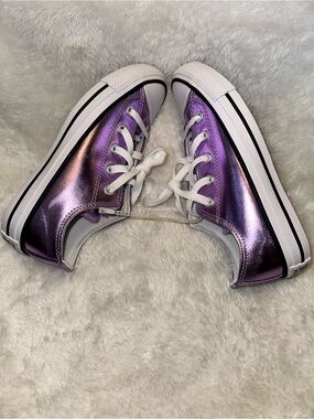 Converse Metallic Purple Low Top Sneakers